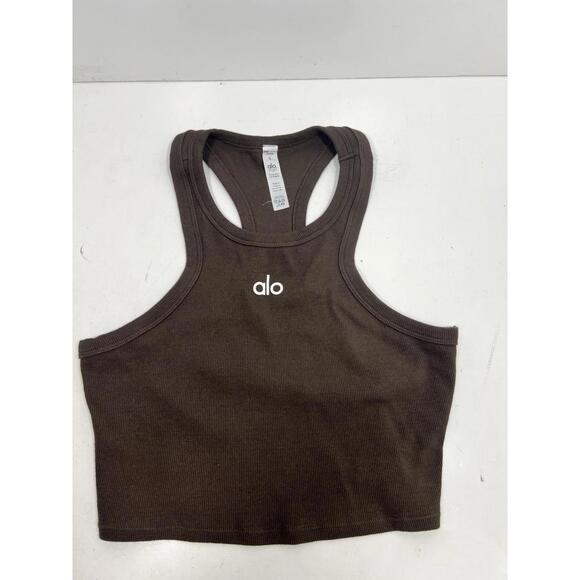 Tops - ALO Yoga Aspire Crop Tank In Brown Sz Small